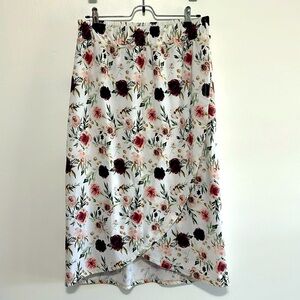 Dainty Jewells, burgundy and pink floral swim skirt